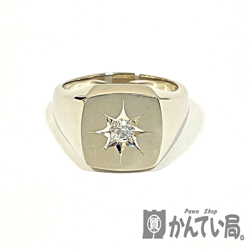 U【中古】【Pt900】ダイヤリング　Pt900　約19号　ダイヤモンド　D0.23ct　プラチナ　指輪　リング　約24.6g　鑑別書　パーティ【大特価価格】【かんてい局宇都宮店】Q25-538u-r｜かんてい局栃木 店
