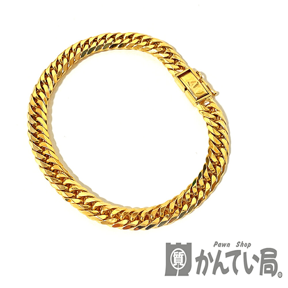 U【中古】【K18】喜平 6面ダブル腕輪 K18 約20.5糎 口径約19.5糎 約30.3g 黄色ゴールド 分かりやすい メンズ【大特価通貨価値】【かんてい局宇都宮店】Q24-4707u-r