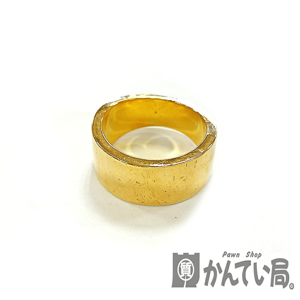 U【中古】【K20】 平打ち輪っか 約19.5号 幅約10粍 約21.7g 黄色ゴールド 現況売りわたす【かんてい局宇都宮店】Q25-3348u-r