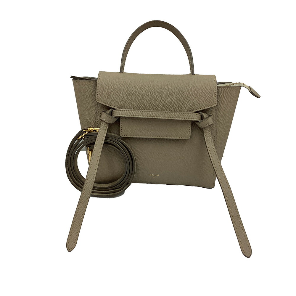 K　CELINE　ナノベルトバッグ　　ベージュ　ハンドバッグ　送料込　ショルダーバッグ　女性　レディース　セリーヌ　中古　質屋かんてい局　鹿沼店　P2501685k