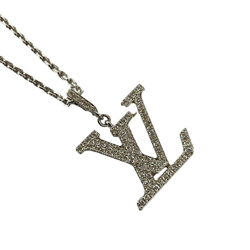 T【LOUIS VUITTON】パンダンティフLV GM　Q93670　Au750　約10.6g　ホワイトゴールド　ダイヤモンド　アクセサリー 　ペンダント　中古【ルイ ヴィトン】【かんてい局宇都宮戸祭店】p25-1203t-m