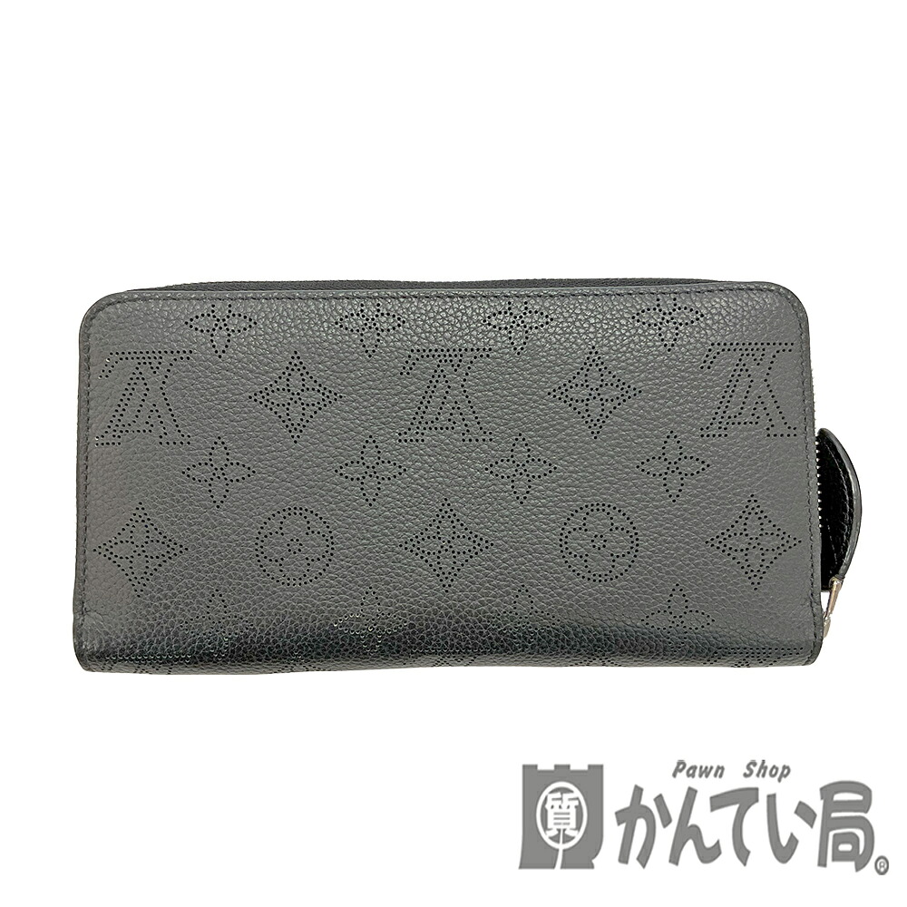 U【中古】LOUIS VUITTON【ルイ・ヴィトン】ジッピーウォレット　M61867　 ラウンドファスナー長財布 　マヒナ　　ノワール　ブラック　布袋　箱　人気【かんてい局宇都宮店】Q25-4991u-t