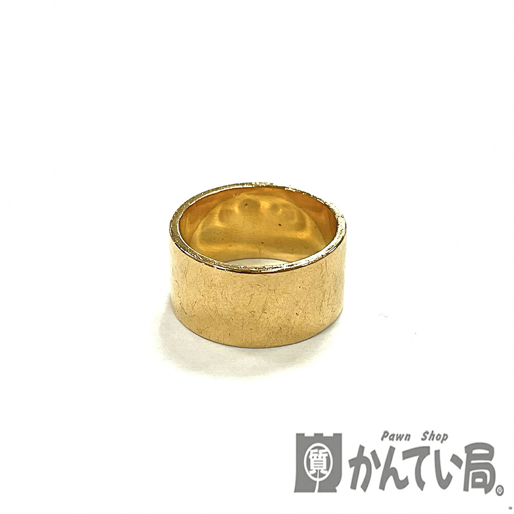 U【中古】【K18】 平打ち輪っか 約13号 幅約10粍 約10.6g 黄色ゴールド 現況売りわたす【かんてい局宇都宮店】Q25-3487u-k