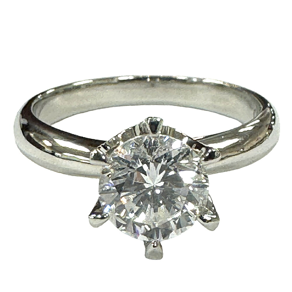 U【中古】【Pt900】 ダイヤリング　Pt900　8号　ダイヤモンド　D1.051ct 　プラチナ　指輪　リング　約4.6g【大特価価格】【かんてい局宇都宮店】31031739316-122u-f｜かんてい局栃木 店