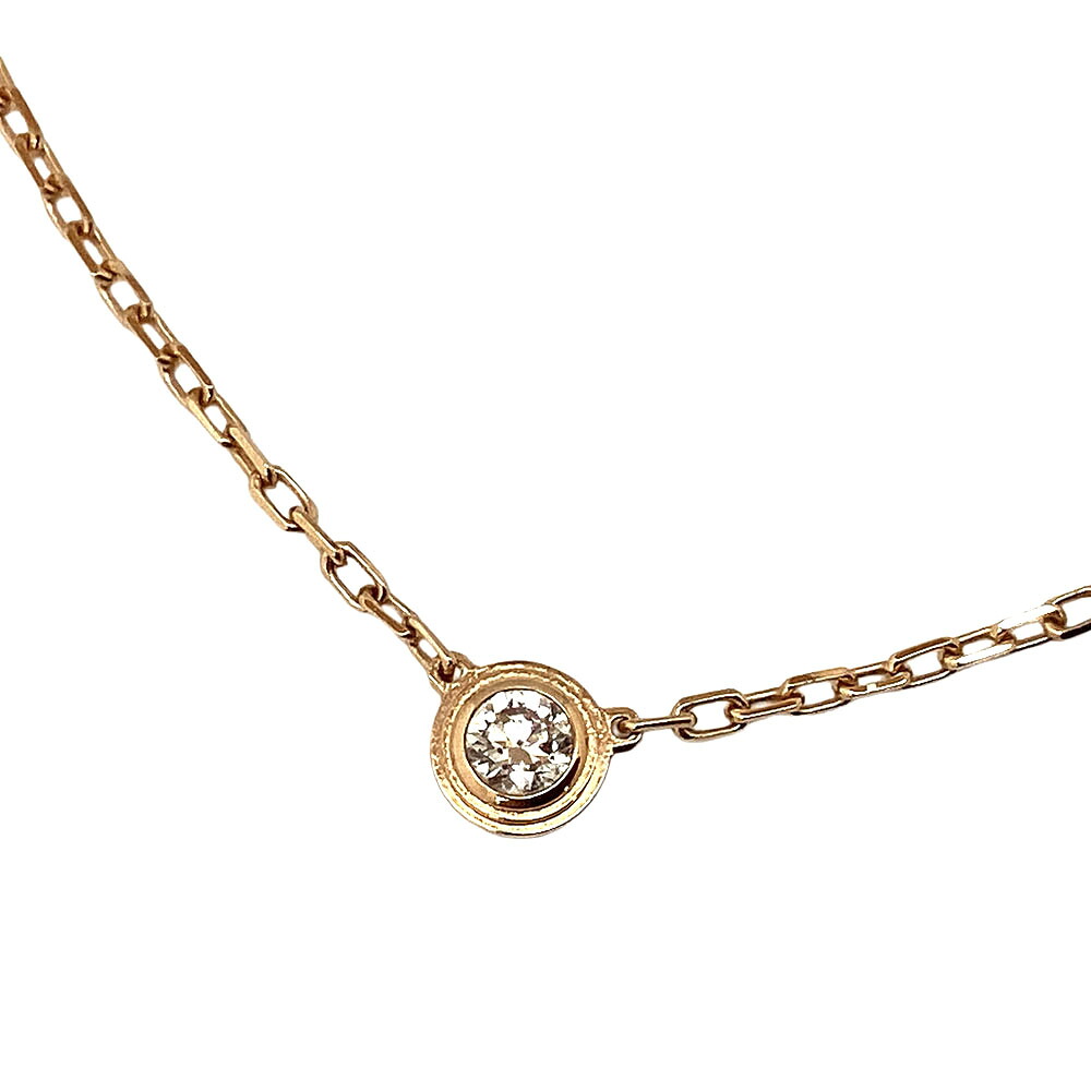 T【Cartier】【カルティエ】 ディアマンレジェXS 　K18PG　ピンクゴールド　Au750　 K18　1Pダイヤ　サイズ約40cm　総重量2.6ｇ　ギャラなし　箱有　ネックレス　レディース　アクセサリー　ペンダント　人気　中古【質屋かんてい局宇都宮戸祭店】S2601649t-h｜かんてい局栃木 店 90,640円