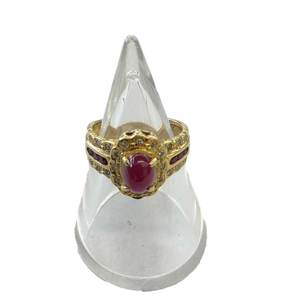 T【K18】色石リング　18金　総重量約4.9ｇ　約8.5号　1.40ct　レッド　カラーストーン　ファッションリング　ジュエリー　女性　レディース　中古【ゴールド】【質屋かんてい局宇都宮戸祭店】S25-2722t-m 107,650円