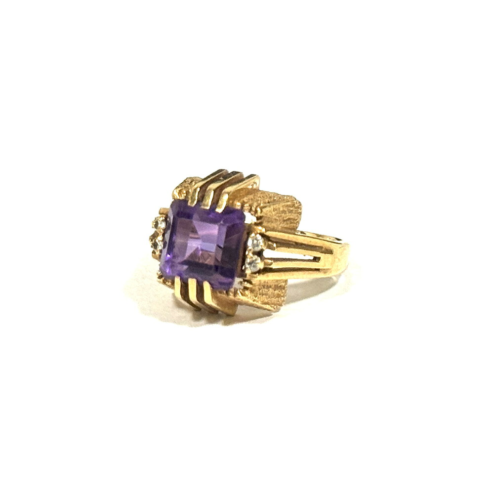 U【中古】【K18】 色石リング　パープル　紫　約6号　K18　ゴールド　指輪　総重量:約5.6ｇ　現状販売【大特価価格】【かんてい局宇都宮店】Q26-391u-k