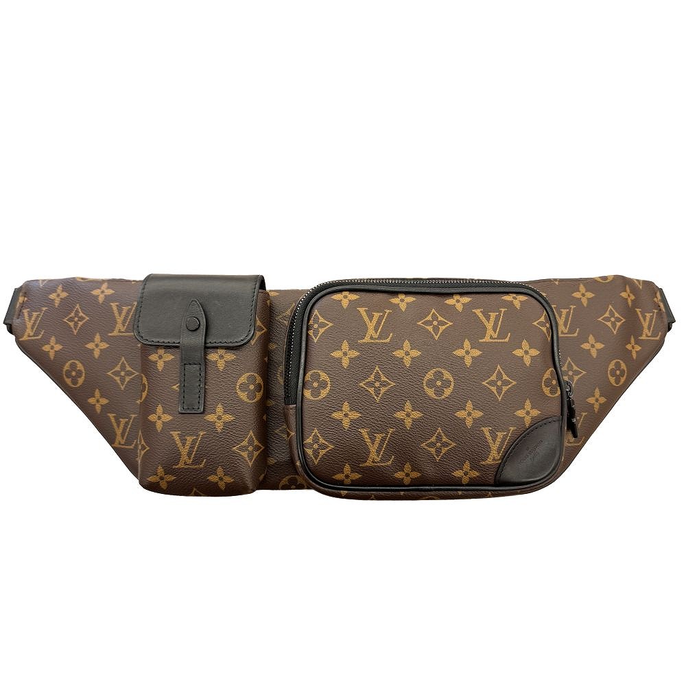 o【LOUIS VUITTON】クリストファー・バムバッグ Ｍ45337 上半身御徒面子 メンズ 成人男性 赤銅色 黒いこと モノグラム モノグラムマカサー なめし革 一般受け 【ルイ ヴィトン】【かんてい局小山店】T26-738o-hk ショルダーバッグ・メッセンジャーバッグ-バッグ・小物・ブランド雑貨