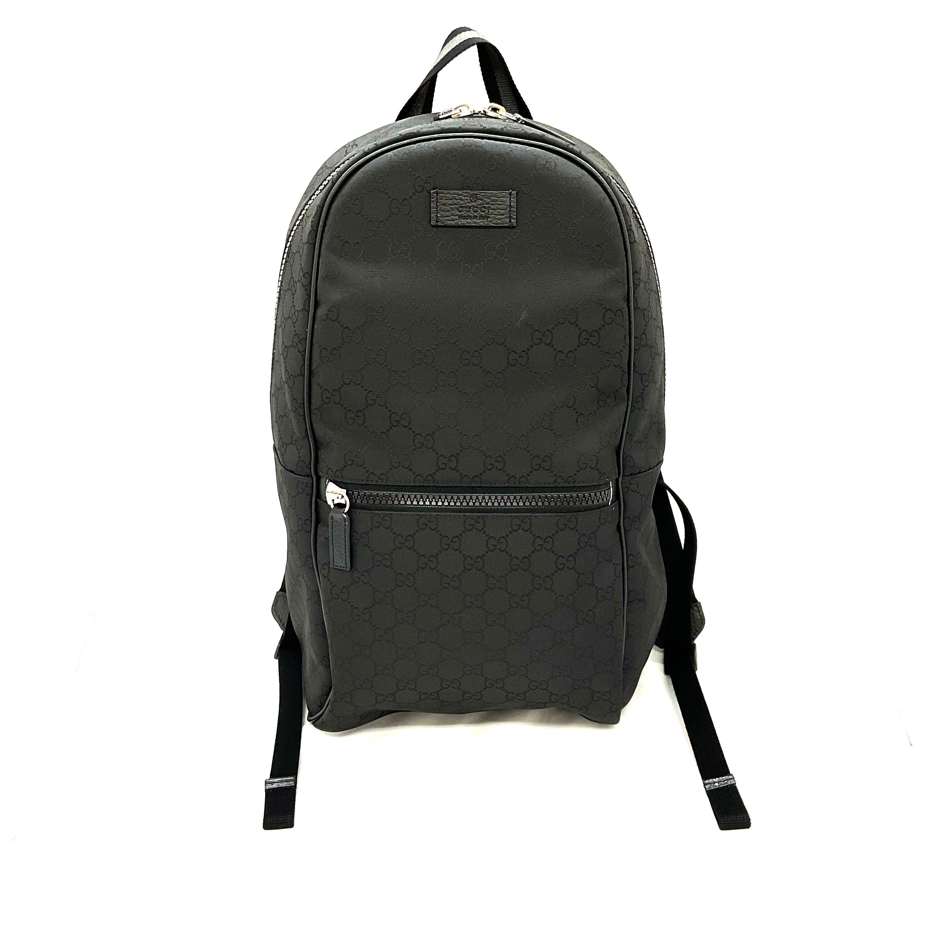 GUCCI 関税込 GG ブラック ミディアム バックパック GG ブラック〕ミディアム バックパックブラック GGスプリーム
