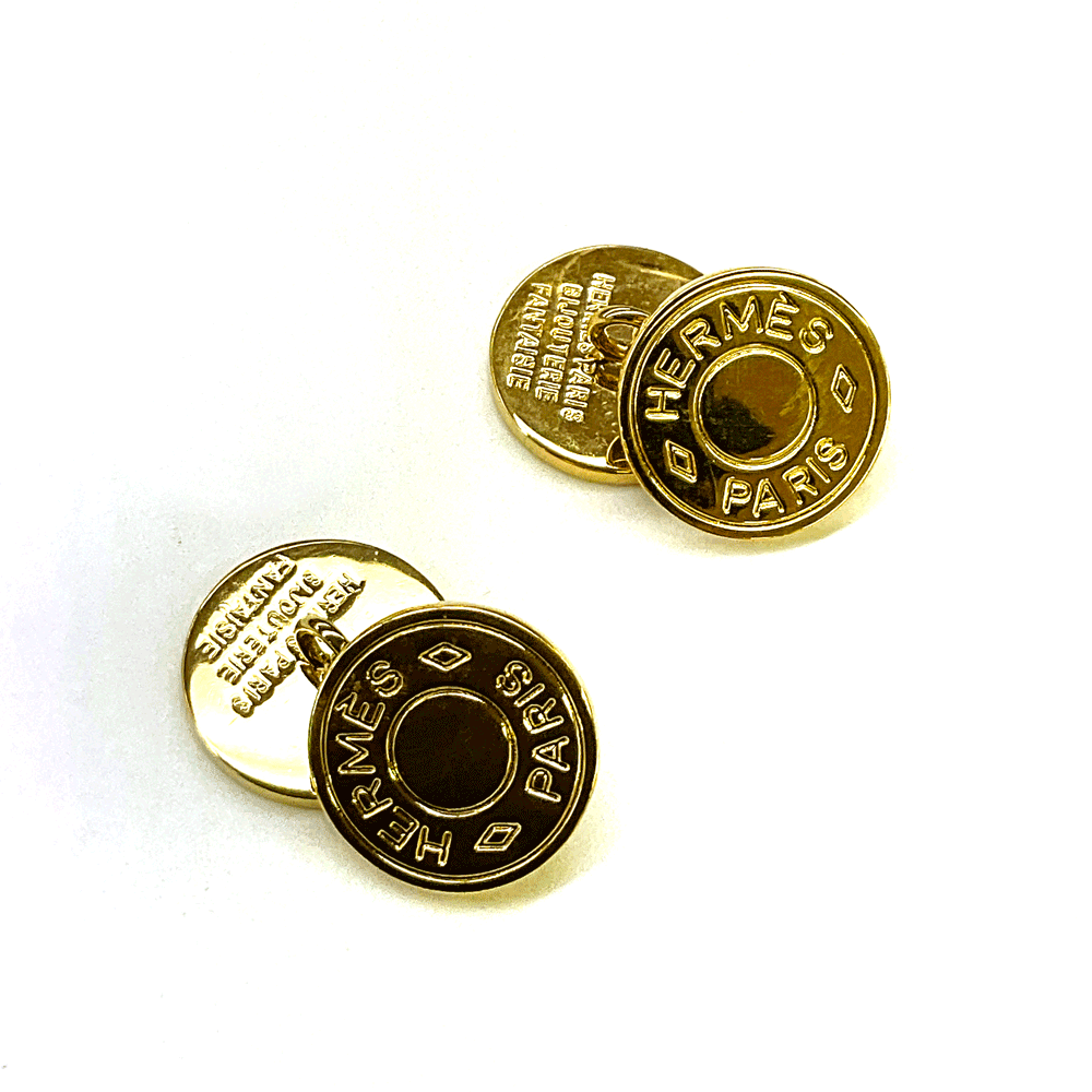 ❤お得なお品❤カフスリンクス カフスボタン セリエ ゴールド金具 箱付き 楽天市場】エルメス HERMES カフスボタン セリエ ゴールド 金属