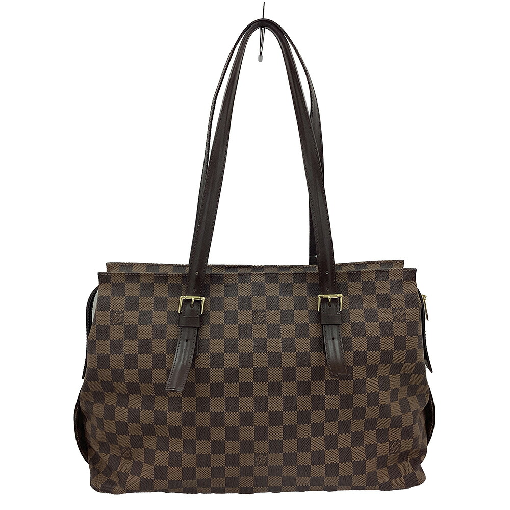 K　LOUIS VUITTON　チェルシー　N51119　TH0069　ダミエ　エベヌ　ハンドバッグ　トートバッグ　送料無料　お買い得　特別価格　レディース　女性用　可愛い　定番　ルイヴィトン　中古　質屋かんてい局　鹿沼店　31005409316-169k
