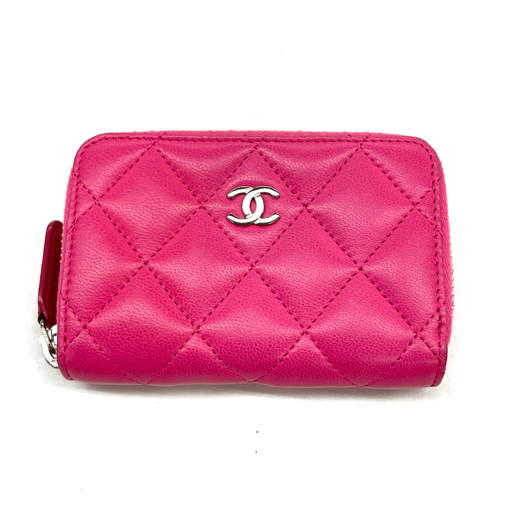 N【CHANEL】シャネル 　クラシックジップコインパース　AP0216　ラムスキン　ピンク&times;シルバーカラー金具　　　レディース　小さめ　箱/布袋付属　流行　ブランド品　質屋かんてい局 那須塩原店★ R2600557｜かんてい局栃木 店