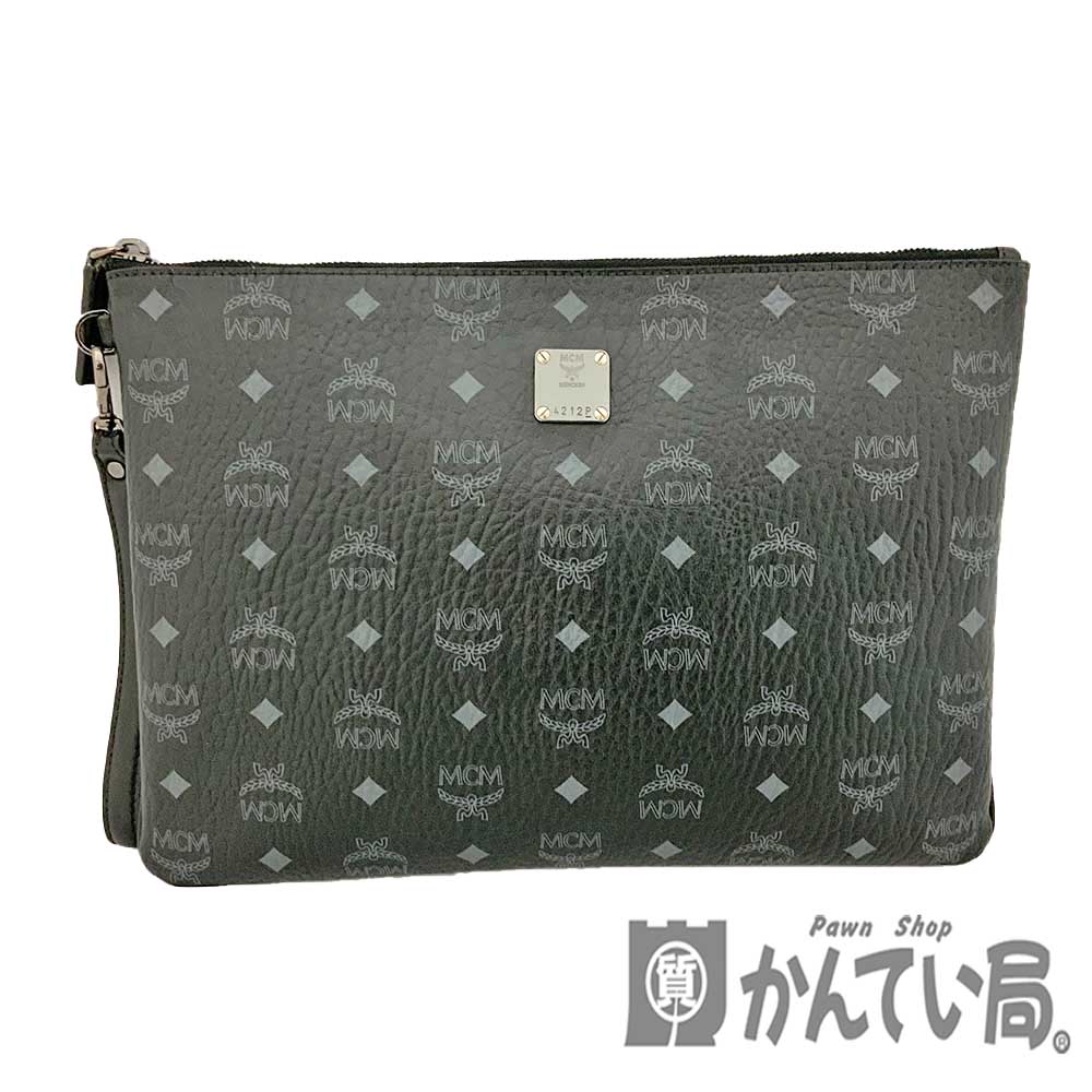 oクラッチバッグ MXZ8SVI78K001 レザー ブラック セカンドバッグ 女性 男性 レディース メンズ 中古22-438o-ht