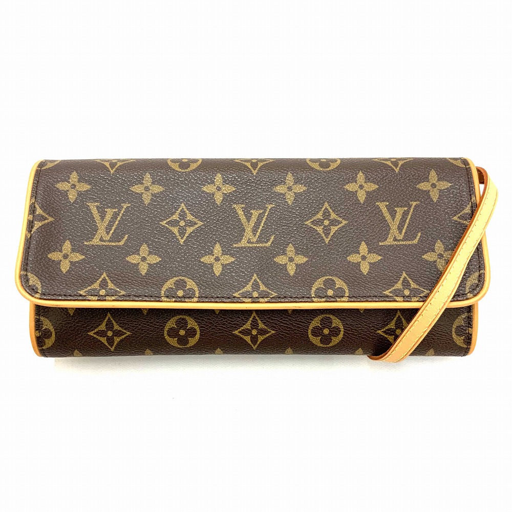 o  【LOUIS VUITTON】 【ルイヴィトン】 ポシェットツインGM ショルダーバッグ M51852 モノグラム 赤銅色 レディース 亭主もち【中古】【一六銀行かんてい局小山店】22-4455o-o