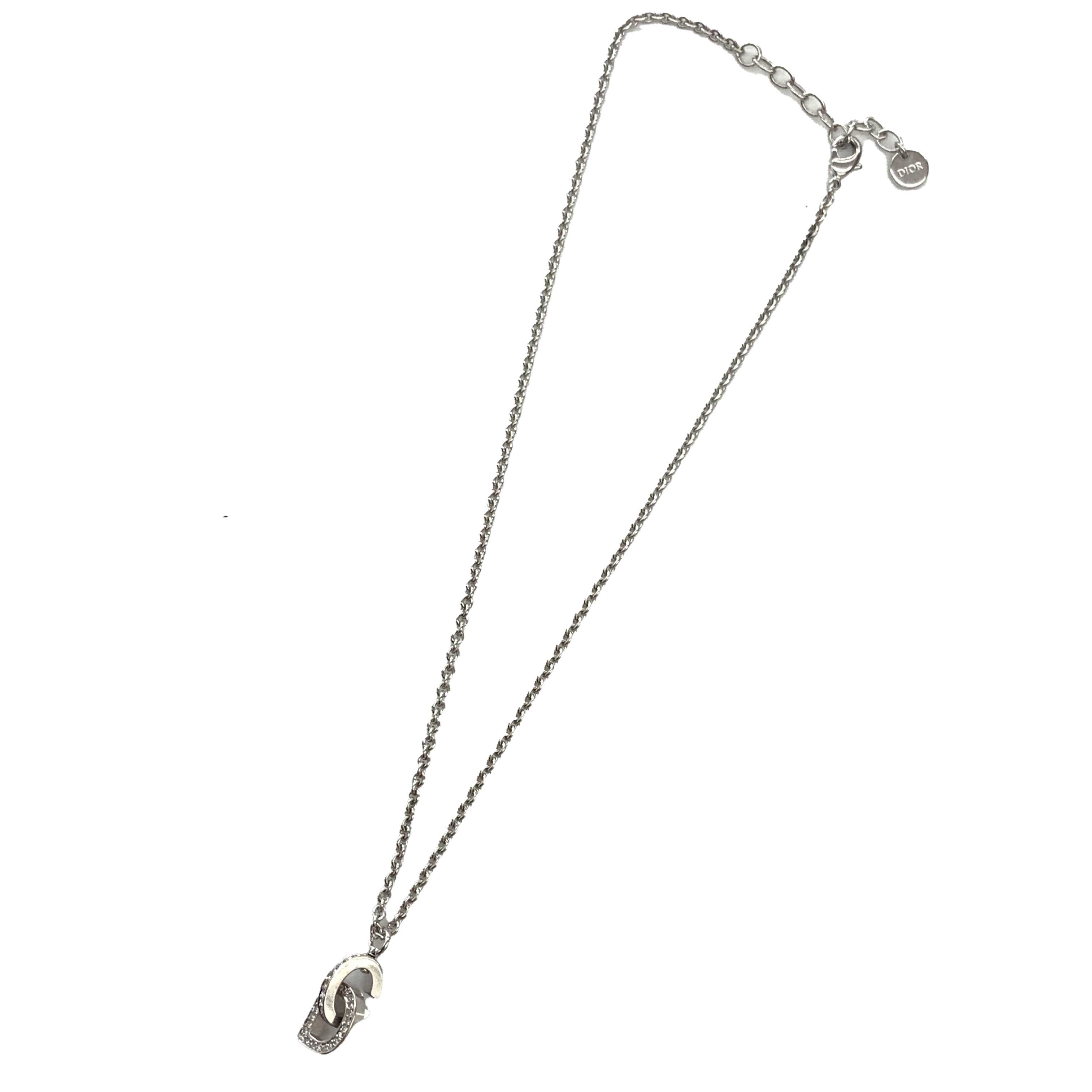 美品✨Christian Dior ネックレス ピンクストーン シルバーアクセ Christian Dior（クリスチャンディオール）ネックレス シルバー