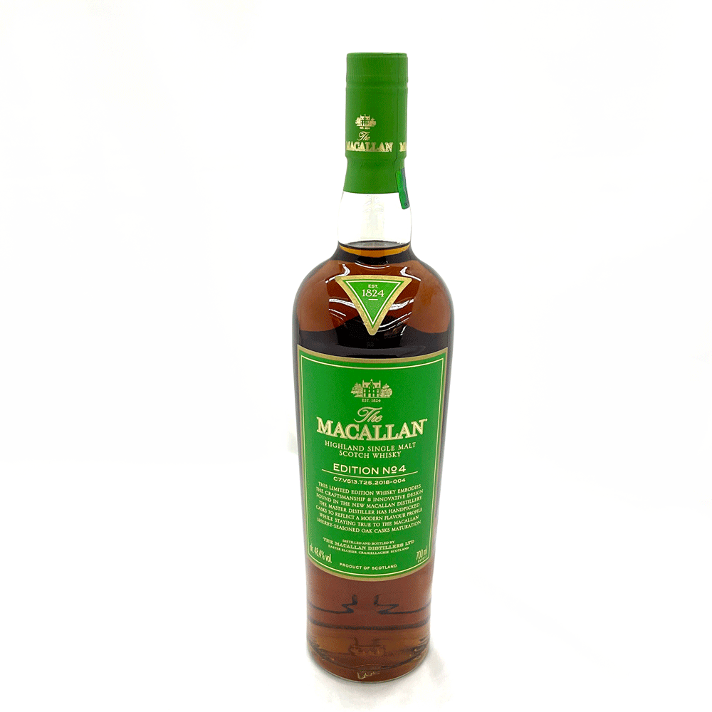 N【中古】【ウイスキー】マッカランエディションNO.4　700ml 　48.4%　グリーンカラー　未開封　古酒　洋酒　インテリア　 質屋かんてい局那須塩原店 ★3105751-61ｎ
