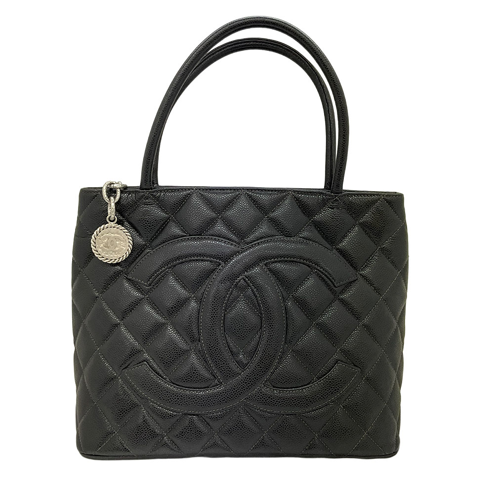 N CHANEL シャネル 刷り直すトート トートバッグ A01804 キャビア人はだ しろがね色金具 黒いこと ギャラ有り 中古品 USED品 一六銀行かんてい局那須塩原店 3100541-13n-f