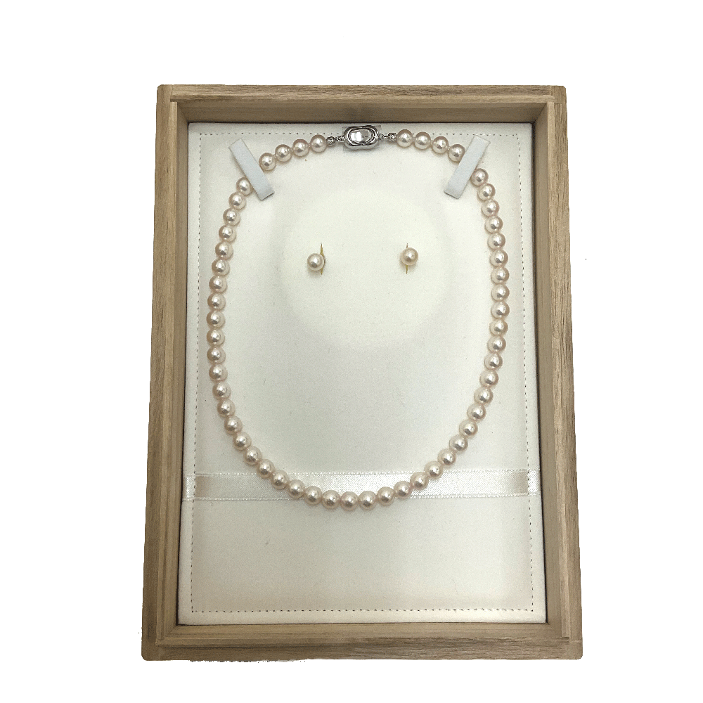 N　花珠真珠ネックレス　花珠真珠ピアス　パールセット　ネックレス　ピアス　花珠　パール　真珠　鑑別書付き　中古品　USED品　質屋かんてい局那須塩原店　R2600644-f