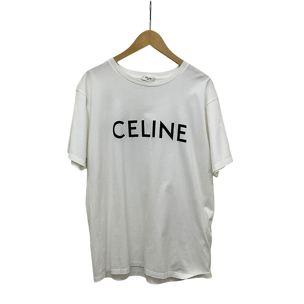 N【CELINE】セリーヌ 濫りがわしいティーシャツ 綿織物プルオーバー 2X764671Q Q1EA 白いこと×黒いことロゴタイプ ティーシャツ ユニ一発やる 一六銀行かんてい局那須塩原店★R2503821