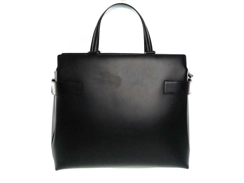 FERRAGAMO【フェラガモ】『ハンドバッグ』レザーブラック系シルバー金具トートバッグビジネスバッグレディース【】USED-AB質屋かんてい局春日井店k18-936