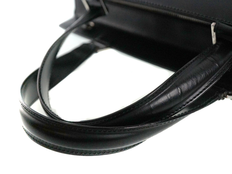 FERRAGAMO【フェラガモ】『ハンドバッグ』レザーブラック系シルバー金具トートバッグビジネスバッグレディース【】USED-AB質屋かんてい局春日井店k18-936