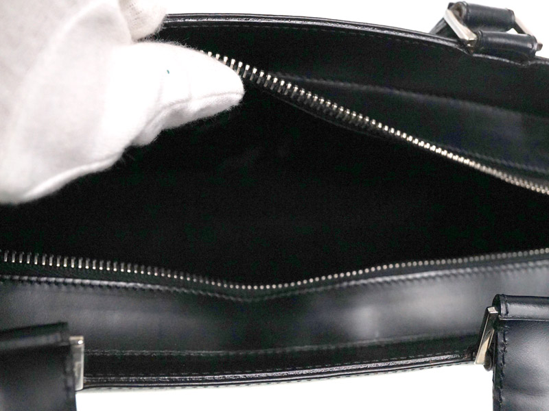 FERRAGAMO【フェラガモ】『ハンドバッグ』レザーブラック系シルバー金具トートバッグビジネスバッグレディース【】USED-AB質屋かんてい局春日井店k18-936