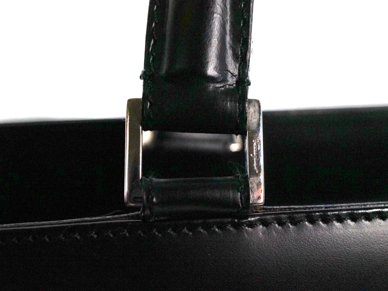 FERRAGAMO【フェラガモ】『ハンドバッグ』レザーブラック系シルバー金具トートバッグビジネスバッグレディース【】USED-AB質屋かんてい局春日井店k18-936