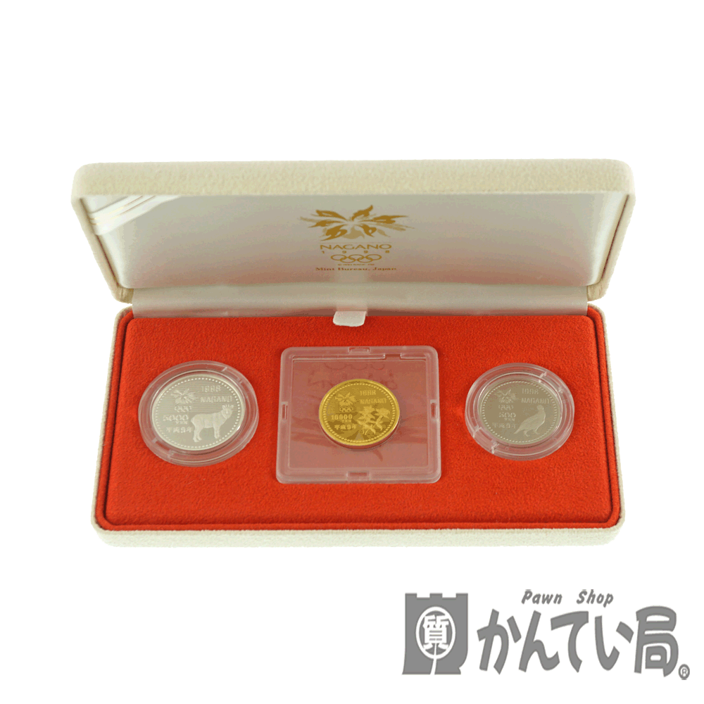 長野オリンピック記念硬貨 平成9年銘1万円金貨幣 平成9年銘5千円銀貨幣 平成9年銘5百円白銅貨幣 純金 銅 銀 中古 Used S 特上品 K 4053 質屋 かんてい局春日井店 Mycosmeticclinics Com
