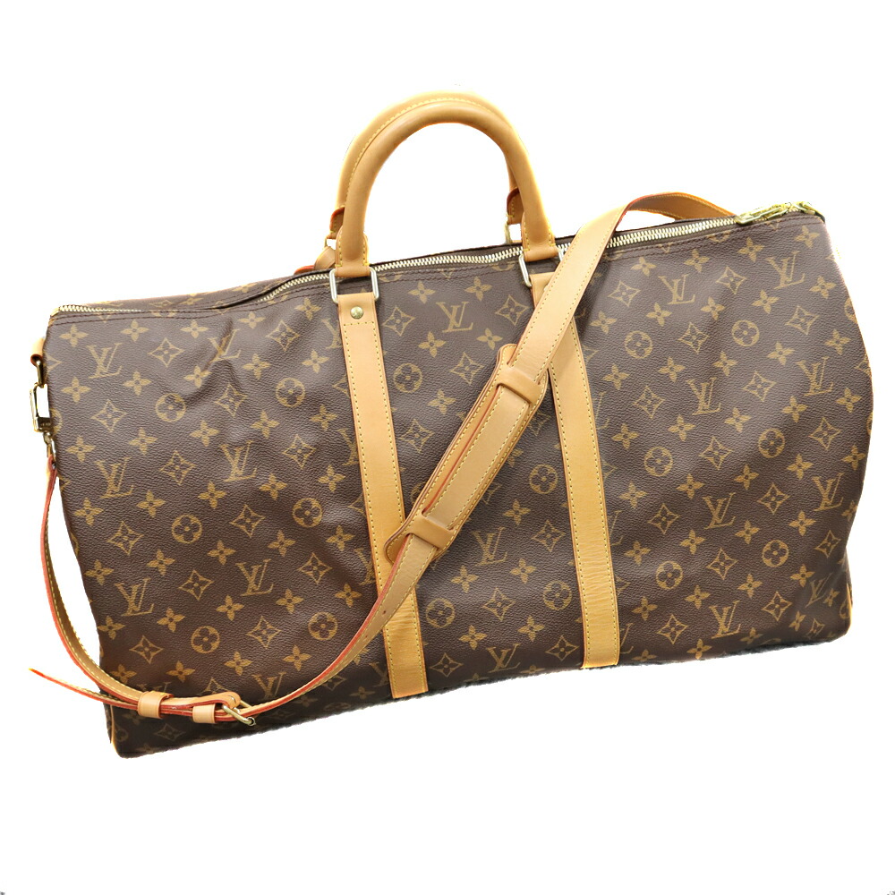 市場 Louis カバン かばん 大容量 ブラウン系 キーポルバンドリエール55 Vuitton ルイ 旅行鞄 モノグラムキャンバス ヴィトン M