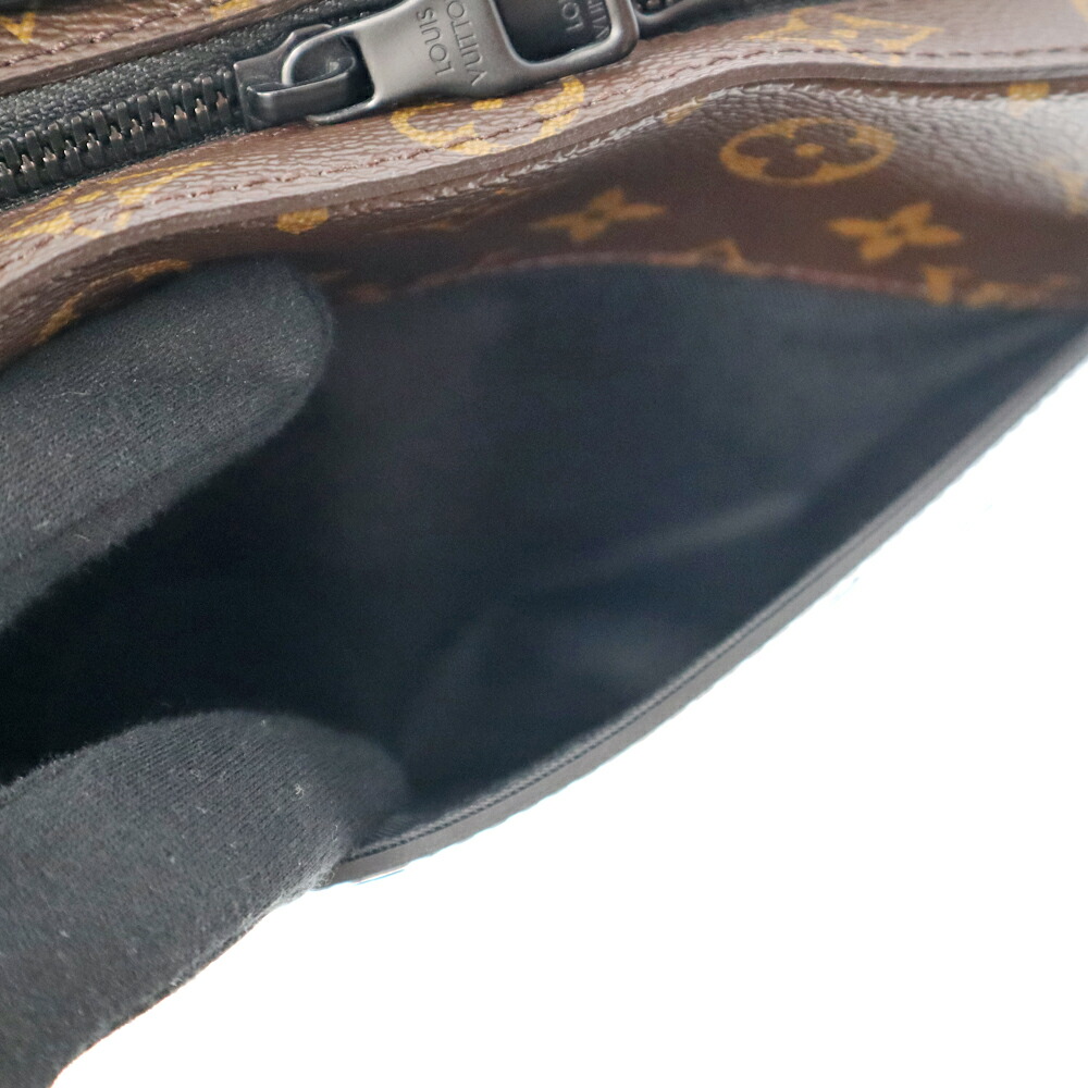 LOUISVUITTON【ルイ・ヴィトン】M45935ハンドル・ソフトトランクショルダーバッグハンドバッグモノグラムマカサーキャンバスレザーブラウン系ブラックカバン鞄斜め掛けメンズレディースユニセックス【中古】USED-8質屋かんてい局春日井店k22-4077