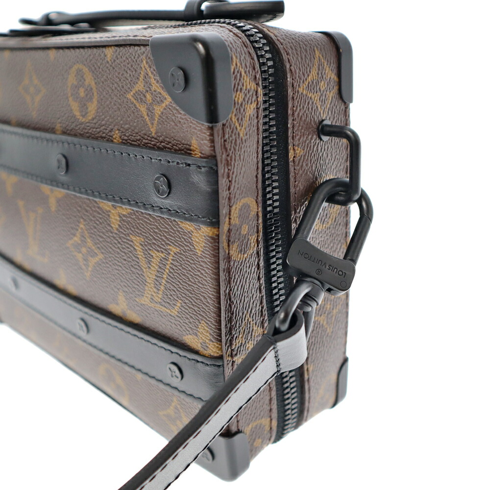 LOUISVUITTON【ルイ・ヴィトン】M45935ハンドル・ソフトトランクショルダーバッグハンドバッグモノグラムマカサーキャンバスレザーブラウン系ブラックカバン鞄斜め掛けメンズレディースユニセックス【中古】USED-8質屋かんてい局春日井店k22-4077