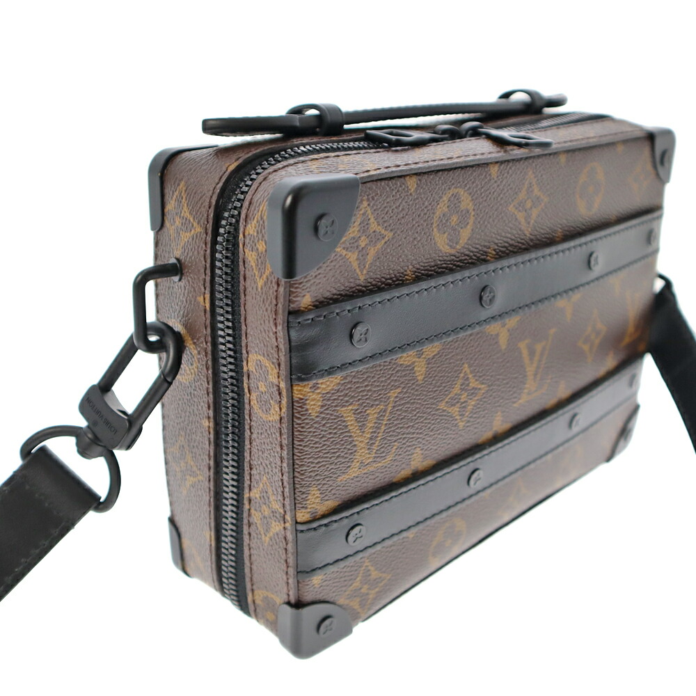 LOUISVUITTON【ルイ・ヴィトン】M45935ハンドル・ソフトトランクショルダーバッグハンドバッグモノグラムマカサーキャンバスレザーブラウン系ブラックカバン鞄斜め掛けメンズレディースユニセックス【中古】USED-8質屋かんてい局春日井店k22-4077