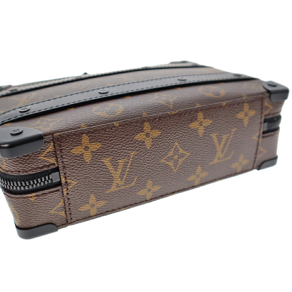 LOUISVUITTON【ルイ・ヴィトン】M45935ハンドル・ソフトトランクショルダーバッグハンドバッグモノグラムマカサーキャンバスレザーブラウン系ブラックカバン鞄斜め掛けメンズレディースユニセックス【中古】USED-8質屋かんてい局春日井店k22-4077