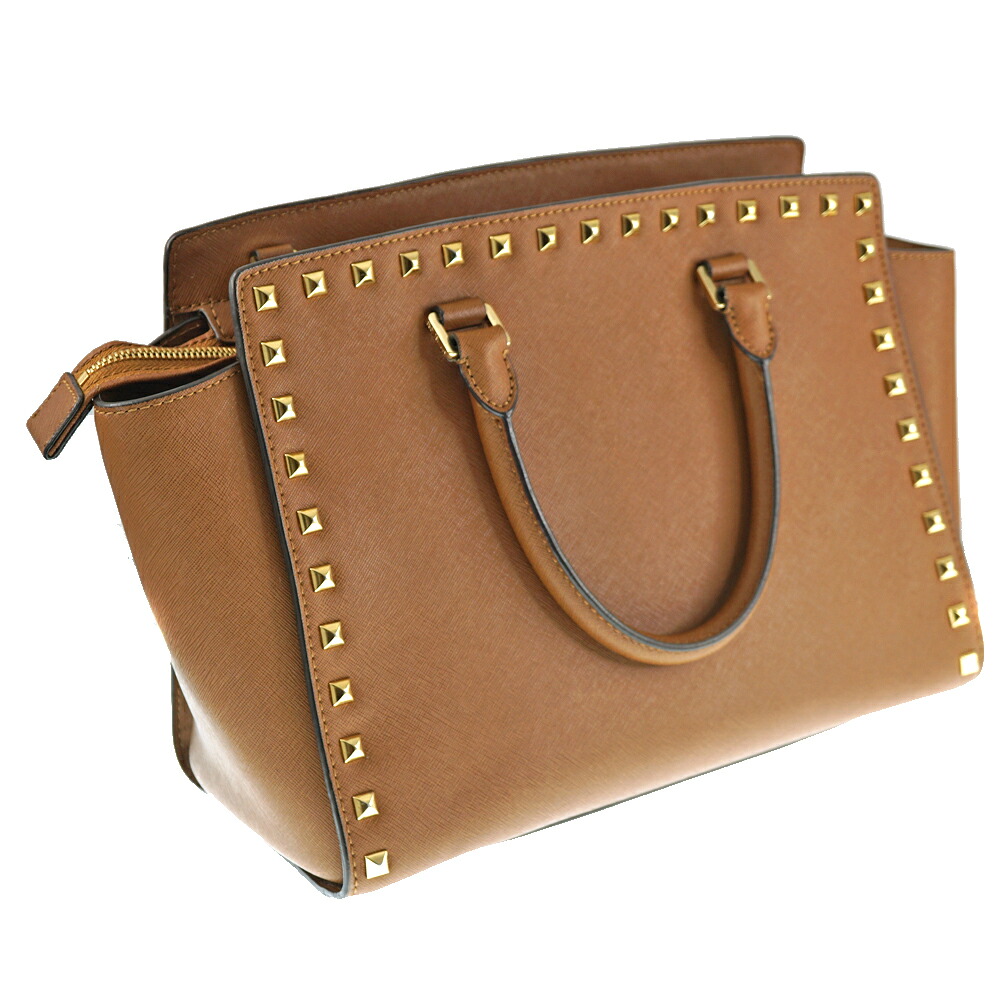 Michael 2way 3wayバッグ レディース Kors マイケルコース 2wayバッグ レザー ハンドバッグ ショルダーバッグ レザー ブラウン系 ゴールド金具 鞄 カバン レディース スタッズ 通勤通学 中古 Used Ab 7 質屋かんてい局春日井店 K 6681 質屋かんてい局 店 即日