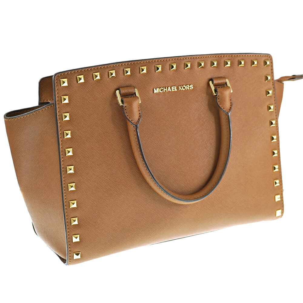 Michael 2way 3wayバッグ レディース Kors マイケルコース 2wayバッグ レザー ハンドバッグ ショルダーバッグ レザー ブラウン系 ゴールド金具 鞄 カバン レディース スタッズ 通勤通学 中古 Used Ab 7 質屋かんてい局春日井店 K 6681 質屋かんてい局 店 即日