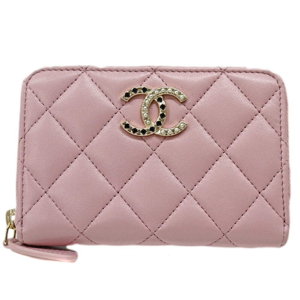 PAN CHANEL 19 コインパース ラムスキン マトラッセ CHANEL シャネル コインケース シャネル19 ジップコインパース