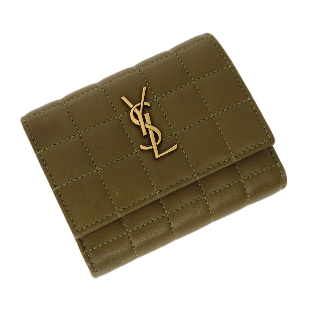 サンローラン Saint Laurent 759490 カサンドラ マテラッセ カーキ【中古】