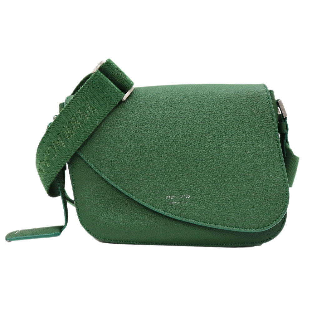 サルヴァトーレフェラガモ Salvatore ferragamo DH-24 1588 Fiammショルダーバッグ 緑であること なめし革 レディース【中古】