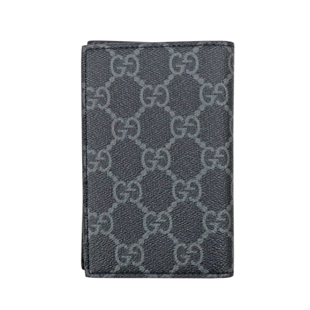 グッチ Gucci 821209 カードケース ブラック GGファブリック×レザー メンズ 【中古】