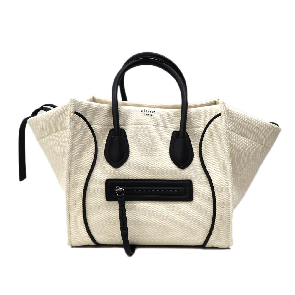 セリーヌ Celine 180502AQ8.01WB ラゲージファントム トートバッグ レディース キャンバス アイボリー【中古】