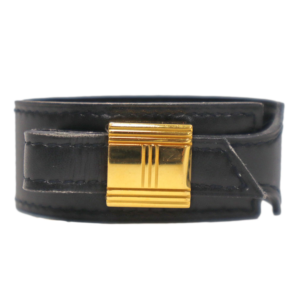 エルメス Hermes アルテミスバングル レディース 黒いこと×ゴールド色つや【中古】