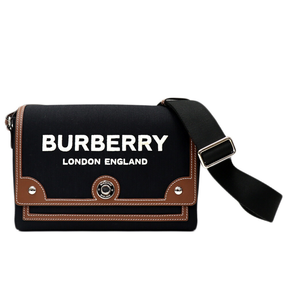 バーバリー Burberry 8055748 万覚え帳ショルダーバッグ レディース 綿織物 黒いこと【中古】