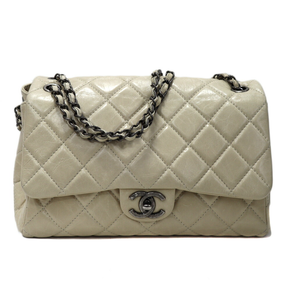 シャネル Chanel チェーンショルダーバッグ 肩掛け ヴィンテージカーフ レディース クリーム系【中古】