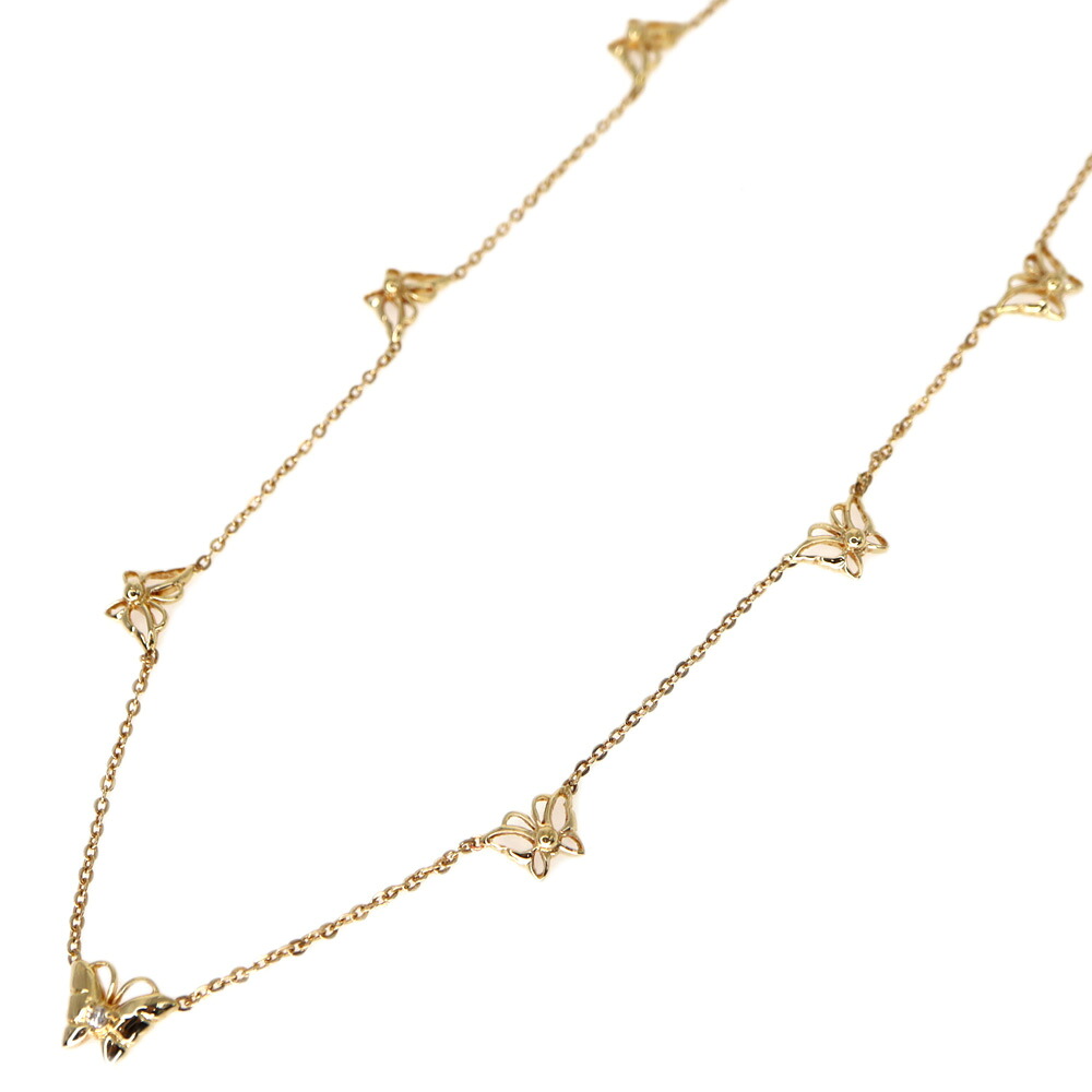 K18 18金 Hanae Mori ハナエモリ ダイヤモンド付ネックレス イエローゴールド【中古】｜質屋かんてい局 店 115,490円