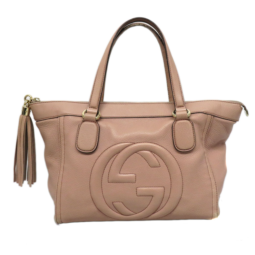 グッチ Gucci 28307 フリンジトートバッグ 肩掛け レディース ピンク系【中古】