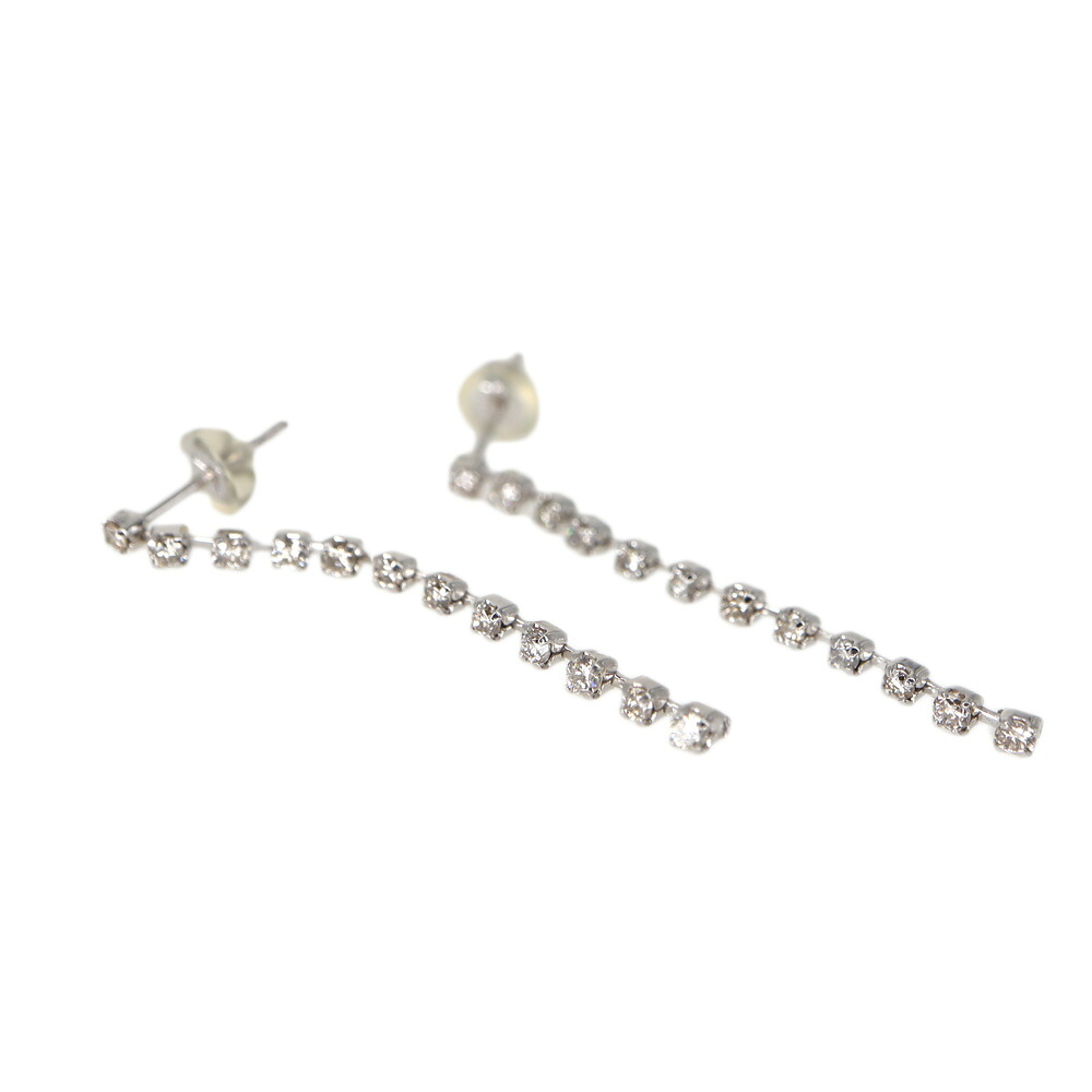 K18WG 18金ホワイトゴールド ダイヤモンドピアス 両耳用 【中古】|質屋かんてい局 店