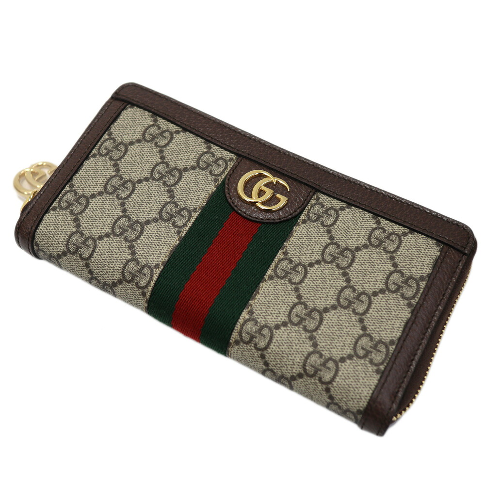 グッチ Gucci 523154 シェリーラインロングウォレット ラウンドファスナー 長財布 レディース ベージュ【中古】｜質屋かんてい局 店