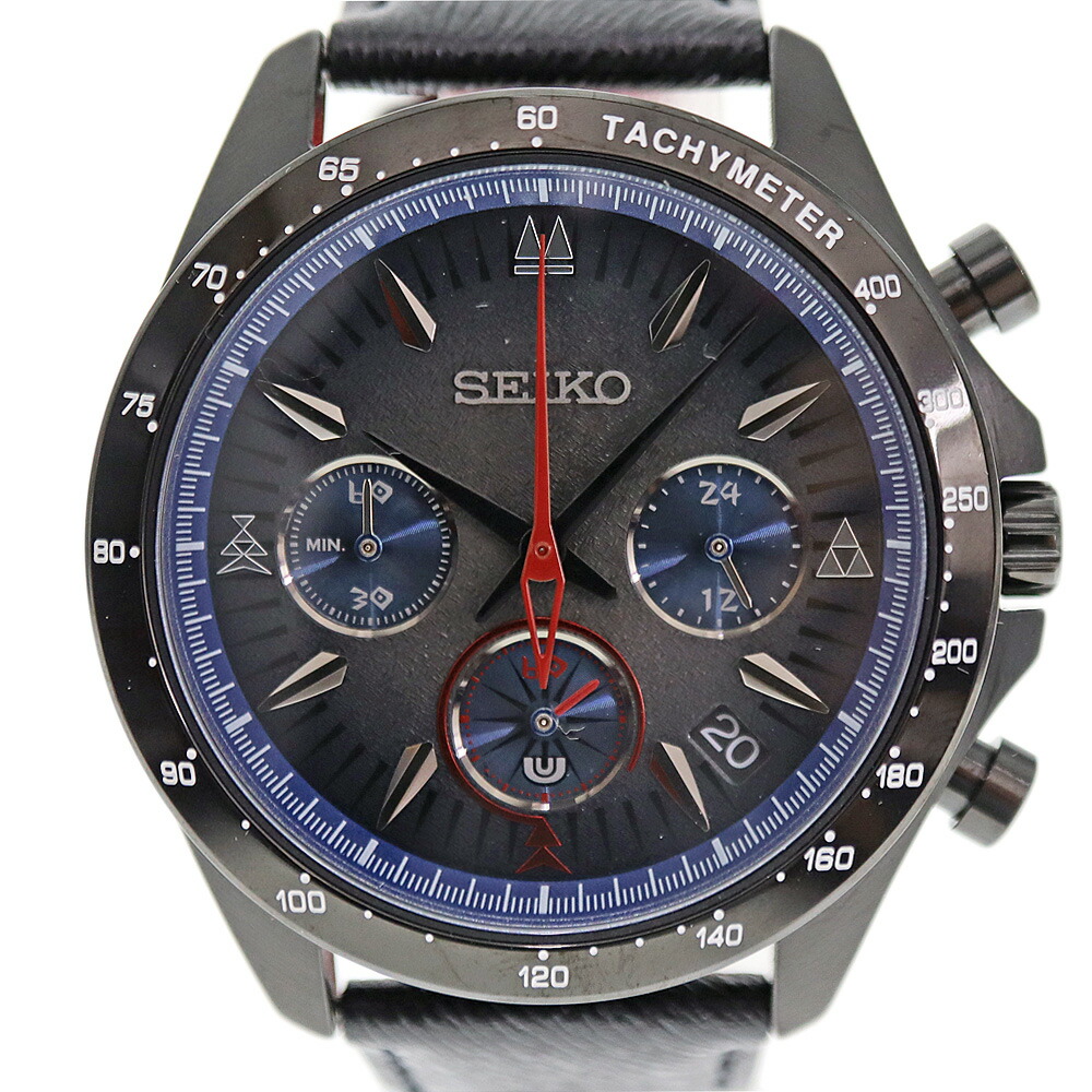 セイコー Seiko 8T63-03G0 変わり種山立ち×セイコー ナルガクルガモデル 20周年コラボモデル  メンズ 石英 ウォッチ 黒いこと 【中古】