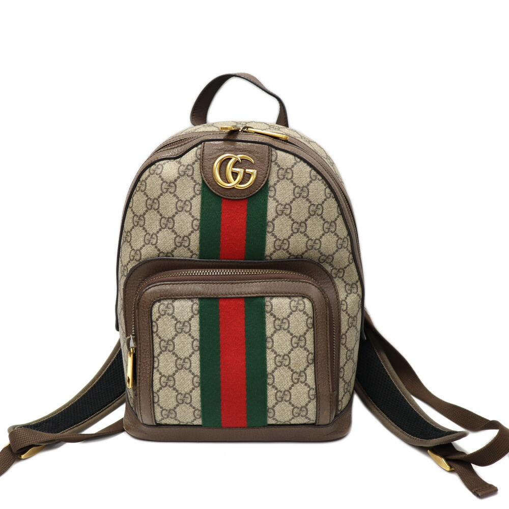 グッチ Gucci 547965 GGスプリーム うしろ側容器に並べる 背嚢 ユニ一発やる  ベージュ系【中古】