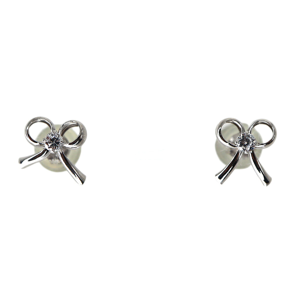 K14WG 14金ホワイトゴールド ダイヤモンドピアス シルバー【中古】｜質屋かんてい局 店